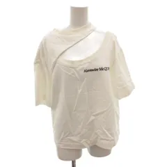 アレキサンダーマックイーン ALEXANDER MCQUEEN 変形 Tシャツ カットソー ロゴ刺繍 半袖 38 白 ホワイト /FF ■GY57のサムネイル