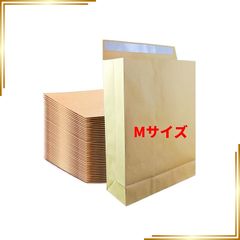 [신품] [M 사이즈 / 10 매] 택배 가방 중 포장 종이 가방 깊이 390mm 폭 260mm 마치 80mm + 벨로 부분 55mm 유 패킷 택배우편 봉지 종이 봉지 용 가방 갈색 무지 내용이 보이지 않는 양면 테이프 첨부 초 두꺼운 공예 120g / 1 평방 미터