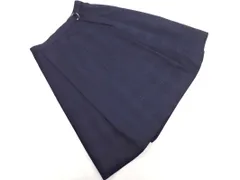 COMME CA MODELS コムサモデルズ チェック ラップ風 Aライン 台形 スカート size11/濃紺 ■■ レディースのサムネイル