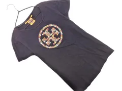 Tory Burch トリーバーチ ロゴ 刺繍 Tシャツ sizeXS/濃紺 ■◆ レディースのサムネイル