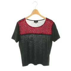ランバン LANVIN コレクション COLLECTION 刺繍 トップス ニット カットソー シルク混 40 黒 赤 /CX ■GY62のサムネイル