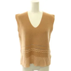マメクロゴウチ  Mame Kurogouchi Mixed Knitted Fabric Sleeveless Tops トップス ニット カットソー ノースリーブ Vネック 1 ベージュ /DO ■OSのサムネイル