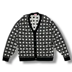 KENZO 総柄ニットカーディガン 長袖 ニットカーディガン ケンゾー FE65CA4783CA ブラック XL （91108A）のサムネイル