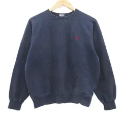 ポロ バイ ラルフローレン Polo by Ralph Lauren トレーナー スウェットシャツ 170 紺 ネイビー 長袖 クルーネック ロゴ刺繍 ミドル丈 /YS44 ■ECA005 男の子のサムネイル