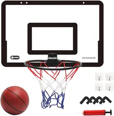 ENN LLC バスケットゴール ボード 壁掛け シュート練習 ボール エアポンプセット (ブラック・レッド)のサムネイル