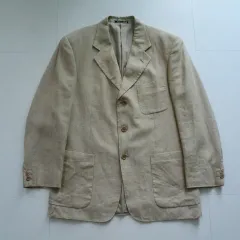 80s イタリア製 ヴィンテージ Valentino ピュア リネン 100% ジャケット 100 105のサムネイル