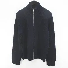 メゾンマルジェラ 10 Maison Margiela 10 20AW SWITCH ZIP CARDIGAN S50GP0223 S17376 スイッチ ジップアップニットカーディガン  S 紺系 ネイビー バイカラー イタリア製 ジップアップ 毛のサムネイル