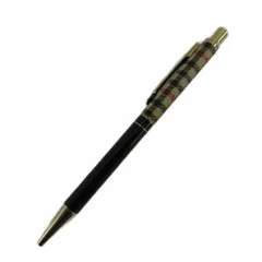 ダックス DAKS ハウスチェックカラー ボールペン 文房具 筆記用具 ノック式 ロゴ 黒 ブラック ベージュ /XZ ■GY11のサムネイル