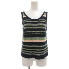 ラウンジドレス ガリャルダガランテ Loungedress GALLARDAGALANTE ニットタンクトップ プルオーバー ボーダー リネン混 F 紺 ネイビー /GVのサムネイル