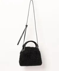 (0)U111【美品】カシュカシュ cache cache / プラ手ハンドル キラキラ ミニ2way バッグ アンビリオン ブラックのサムネイル