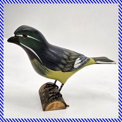 小さなバードカービング ルリビタキ 野鳥 木彫り - メルカリ
