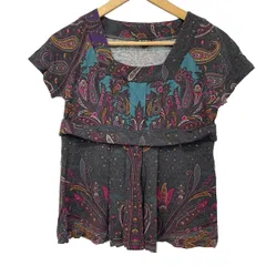 ETRO(エトロ) 半袖カットソー サイズ40 M レディース美品  - ダークグレー×ダークグリーン×マルチ ペイズリー柄のサムネイル