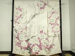 平和屋着物▼豪華振袖　駒刺繍　手描き　牡丹　枝梅　正絹　逸品　DABI5361opのサムネイル