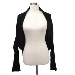 ダナキャランニューヨーク DKNY ニット カーディガン トッパー 長袖 ウール 刺繍 L ブラック 黒 /KT4のサムネイル