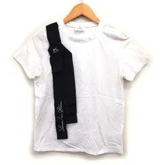ランバンオンブルー LANVIN en Bleu クルーネック カットソー Tシャツ リボン コットン 綿 半袖 38 白 ホワイト /NT35のサムネイル