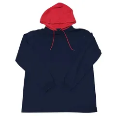 BEAMS ビームス フード付き 長袖 カットソー プルオーバー ネイビー レッド Mのサムネイル