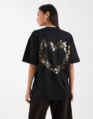 オールセインツ レディース トップス Tシャツ フラワー柄 フラワー グラフィック AllSaints Cora Etta floral back graphic Tshirt black ブラックのサムネイル