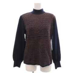 ロベルタディカメリーノ Roberta di Camerino 美品 ニット セーター ウール 38 紺 ネイビー タートルネック 長袖 総柄 /NL ■ECF003のサムネイル