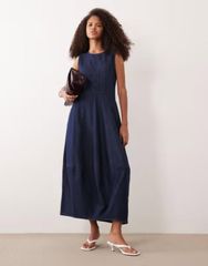 アルケット レディース トップス ワンピース ノースリーブ デニム ARKET volume sleeveless denim dress in darkwash BLUE ブルーのサムネイル