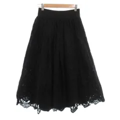 テッドベーカー TED BAKER 美品 レーススカート 0 黒 ブラック レース スカラップヘム ミディ丈 /NL ■GY62のサムネイル