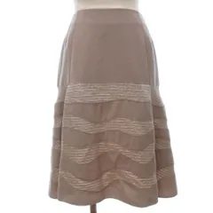 ニナリッチ NINA RICCI ラメ ボーダー フレアスカート ひざ丈 ピンク系 36のサムネイル