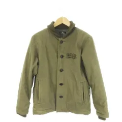 サブサエティ SUBCIETY ファラオコート ジャケット 上着 M 緑 グリーン カーキ プリント ヘリンボーン /MN9 ■ECD004のサムネイル