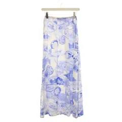 ジルサンダー JIL SANDER 24SS ホワイトプリントマキシスカート ロング レーヨン 総柄 32 青 白 J02MA0183 /YMのサムネイル