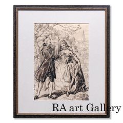Clément Servaux, "Antique Man and Woman," Pastel on Paper, Portrait, France, Early 1900s, Fine Art, Description Included, Original Artwork, Guaranteed Authentic, Final Price Reduction