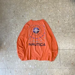90s USA製 【 nautica 】 ノーティカ ロンT ボロ フェード オレンジ size.M(L-XL相当)のサムネイル