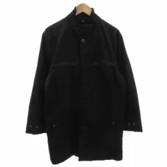 ランズエンド LANDS' END スタンドカラーコート ジップアップ スナップボタン ライナー 中綿 ひざ丈 L 黒 ブラック /FF ■GY74のサムネイル