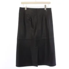 Sマックスマーラ 'S Max Mara エコレザー フェイクレザー スカート ミモレ丈 ロング スリット L 黒 ブラック 2519771011 /TKのサムネイル