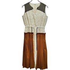 AKIKOAOKI アキコアオキ 20AW Pleated combi dress ノースリーブ プリーツ ワンピース AA10AW-D03-01 F マルチ レディース