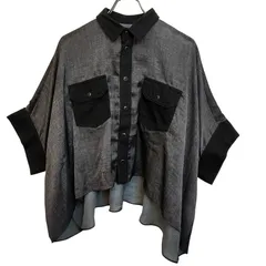 sacai サカイ 25SS Denim Print Shirt デニム プリント 半袖 シャツ 25-07825 1 グレー/ブラック レディースのサムネイル