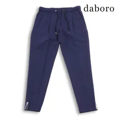 daboro ダボロ 通年★ 刺繍 星柄 ジップ タック イージー トラウザー パンツ 日本製 大きいサイズ Sz.5 メンズ 紺 ネイビーのサムネイル