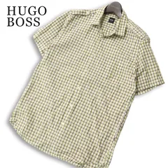 HUGO BOSS ヒューゴボス 春夏 REGULAR FIT★ 半袖 チェック シャツ Sz.M メンズのサムネイル