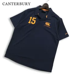 CANTERBURY カンタベリー ラグビー 春夏★ 半袖 ロゴ ナンバリング ポロシャツ ラガー シャツ Sz.L メンズ ネイビーのサムネイル
