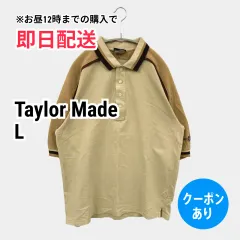 Taylor Made ポロシャツ L ベージュ ブランドロゴ ライン柄 ワンポイント 刺繍 半袖 メンズのサムネイル