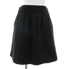 レッド ヴァレンティノ RED VALENTINO フレアスカート ギャザー ストレッチ ひざ丈 38 黒 ブラック /GVのサムネイル