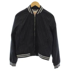 ブルックスブラザーズ BROOKS BROTHERS ジャケット 上着 M 紺 ネイビー ストライプ柄 リブ襟 長袖 /LP ■GY99のサムネイル