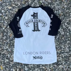 00s ノートン バイカー ワッフル バイカラー ラグラン 7分 Tシャツ (実寸確認)のサムネイル