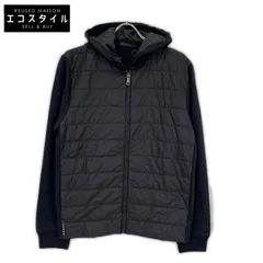 PRADA　プラダ　SJC574 ブラック ラバーロゴ ハイブリッド 中綿フーディジャケット　Lのサムネイル