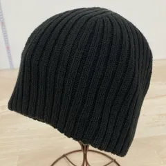 美品 ZARA MAN ザラマン メンズ ニット帽 リブ編み ビーニー ブラック/黒 サイズM[OP00444]のサムネイル