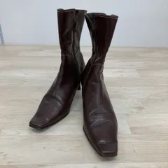 23区/VINGT-TROIS ARRONDISSEMENTS ショートブーツ 24.5cm ダークブラウン サイドジップ 4235 レディース[OK04888]のサムネイル