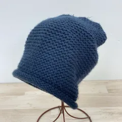 ZARA MAN/ザラマン メンズ ビーニー/ニット帽 Mサイズ ネイビー/濃紺系 ローゲージ 編み込み 帽子[OL01049]のサムネイル