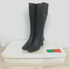 GINZA Kanematsu/銀座かねまつ ロングブーツ 23.5cm ブラック/黒 IT スクエアトゥ ヒール レディース 箱付き[OG00305]のサムネイル