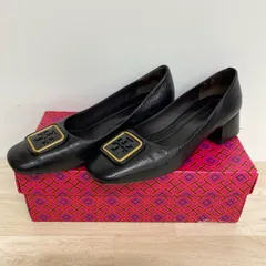 美品 トリーバーチ TORY BURCH パンプス 7M (24cm相当) ブラック 黒 ロゴ プレート レザーソール 箱付 レディース[OO00318]のサムネイル