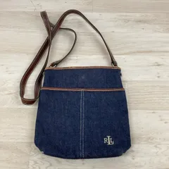 LAUREN RALPH LAUREN/ローレンラルフローレン デニム ショルダーバッグ ネイビー/インディゴ RLL刺繍 レディース[OL01083]のサムネイル