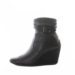 ノーネーム NO NAME flyer ankle boots アンクルブーツ 黒 ブラック 37 23.5cm ウエッジソール 12450 /RI ■OSのサムネイル