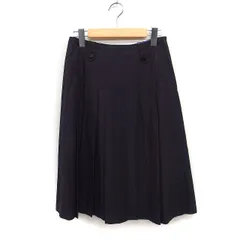 ソニア ソニアリキエル SONIA SONIA RYKIEL ボックスプリーツ スカート ひざ丈 無地 コットン 綿 38 ブラック 黒 /FT28のサムネイル