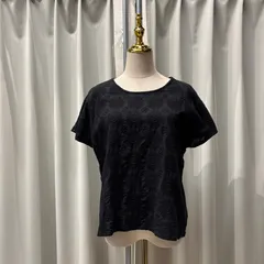 要S　n'Or ノアール オシャレウォーカー　刺繍　花柄　総柄　ブラウス シャツ トップス　レディース　blouse　shirt　Tops　ladies　半袖　黒 ブラック BLACK クロ くろのサムネイル